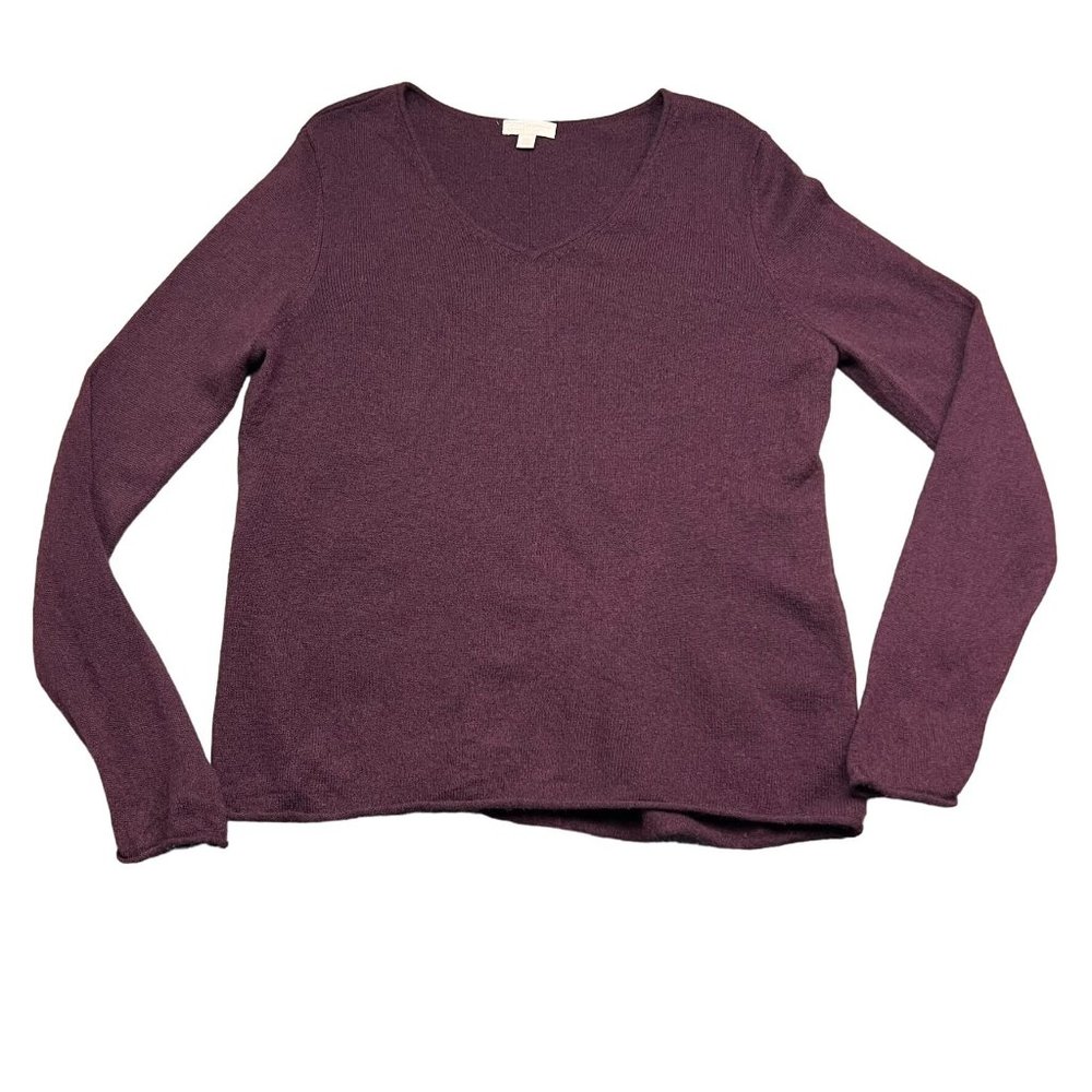 14th & Union Long Sleeve Knit V-Neck Sweater Top Large